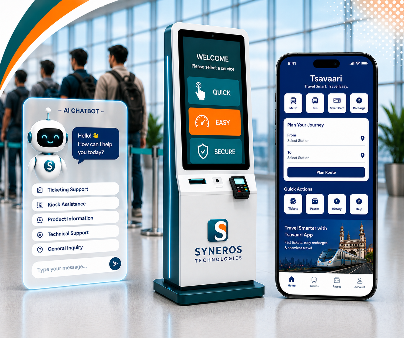 Syneros Smart Ticketing Kiosk – AI-powered self-service terminal